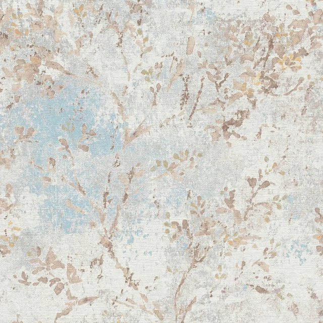 PROFHOME Landhaus Tapete Floral Matt in Blau Beige Gold, Vlies-Tapete mit botanischem Muster - Bild 1