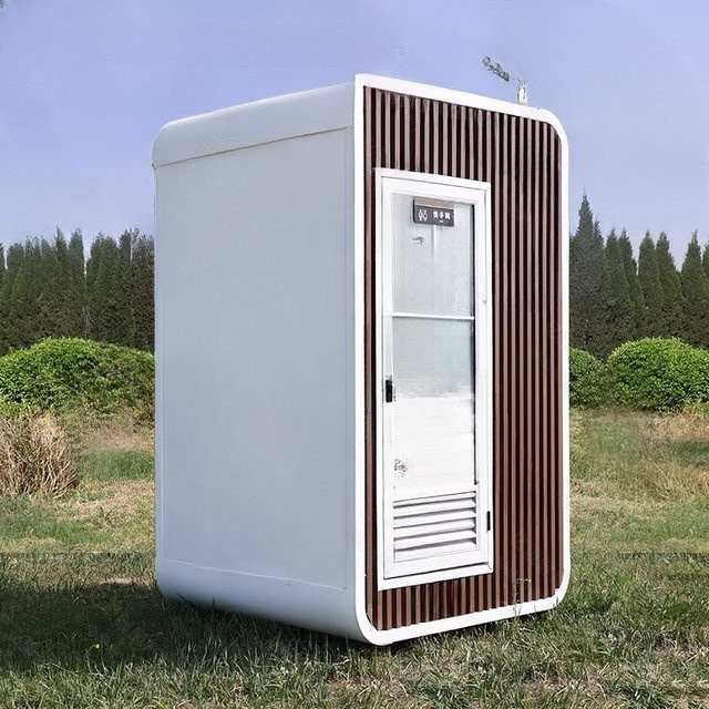Mobile Toilette und Außentoilette mit integrierter Duschkabine in Weiß - Bild 1