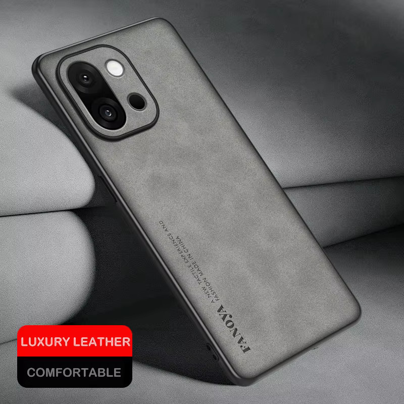 Stoßfeste Handyhülle aus Lammfell-Leder für OnePlus 15, OnePlus 13T und OnePlus 13 in Rot - Bild 3