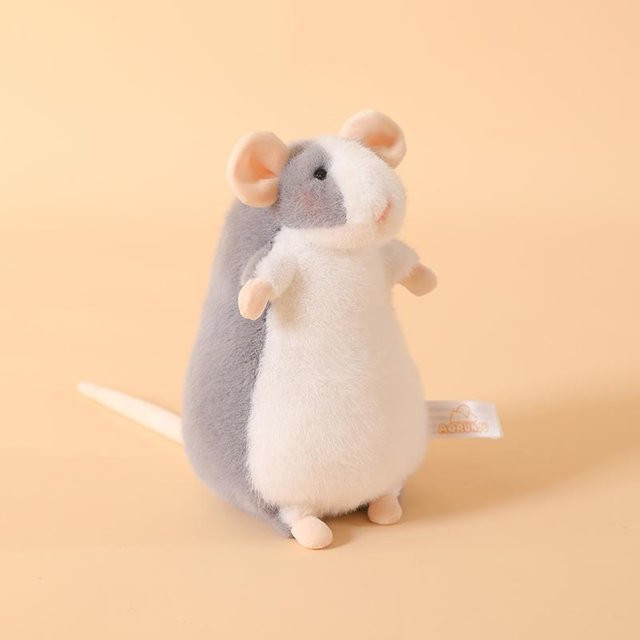 Yiran toy Maus Ratte Plüschtier, Grau Weiß, ab 14 Jahren - Bild 1