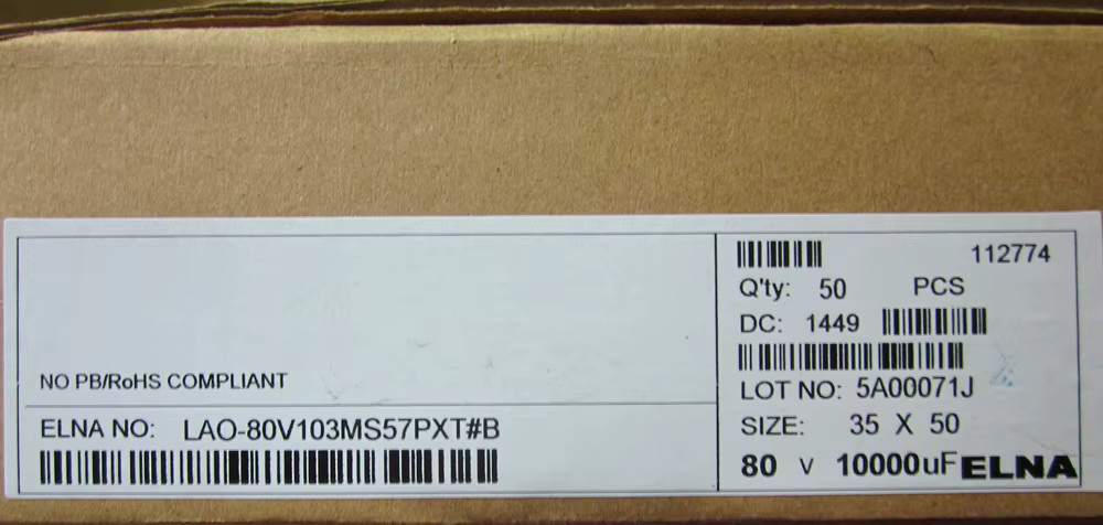 Elna Elektrolytkondensator für HiFi DIY Audio Filter 10000uf 63v 50v 80v Schwarz - Bild 6