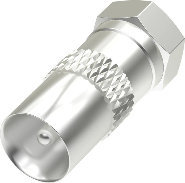 Hama Antennen-Adapter SAT F-Stecker auf Koax-Stecker in Silber - Bild 1