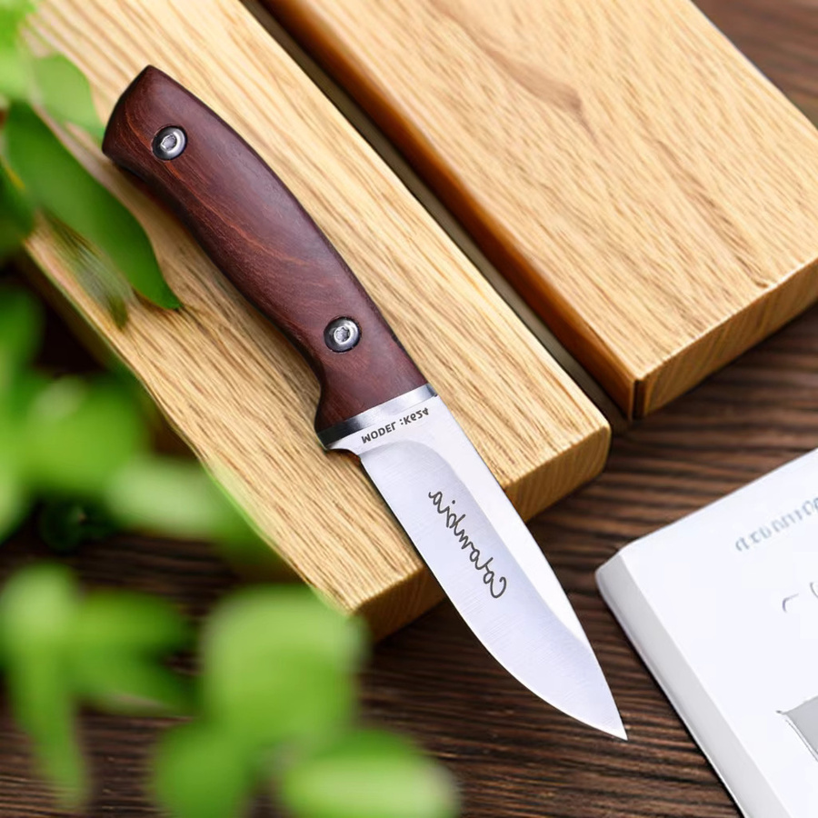 ALLWIN HOUSEWARE W Fleischmesser aus Edelstahl mit Holzgriff und Scheide in Braun - Bild 2
