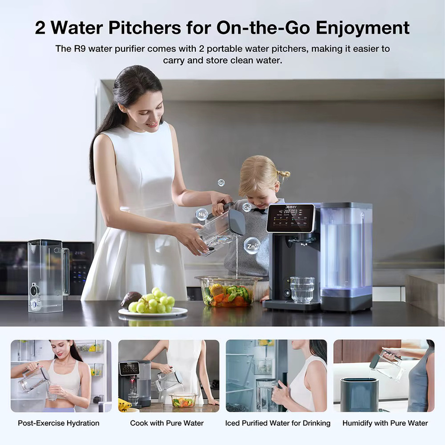 JIMMY R9 Auftisch-Umkehrosmose-Wasserreiniger mit 7-Stufen-Reinigung, Remineralisierung und UV-Desinfektion sowie 3s Soforterwärmung und 7 Temperaturstufen - Bild 2