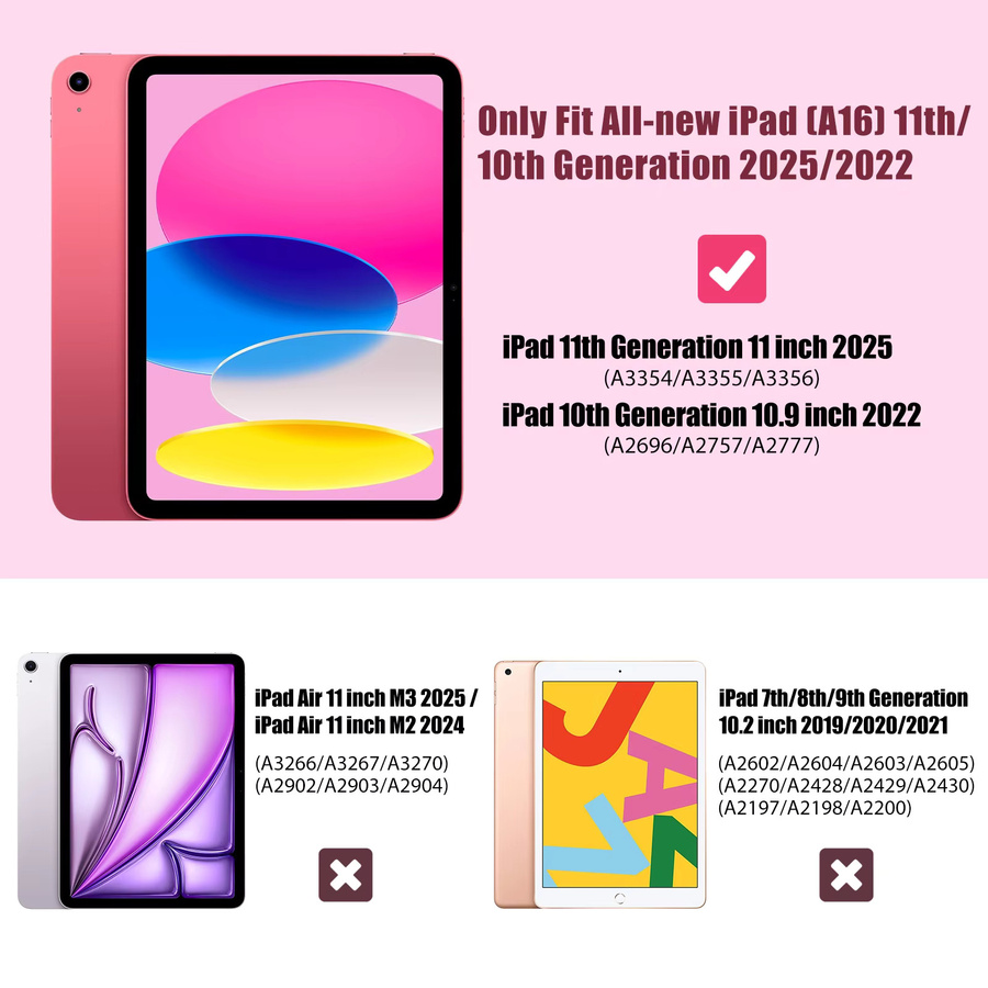 Glitzernde TPU-Hülle für iPad 10. Generation 10,9 Zoll (2022) und iPad 11. Generation (2025) mit transparenter Rückschale in Pink und Purple - Bild 2