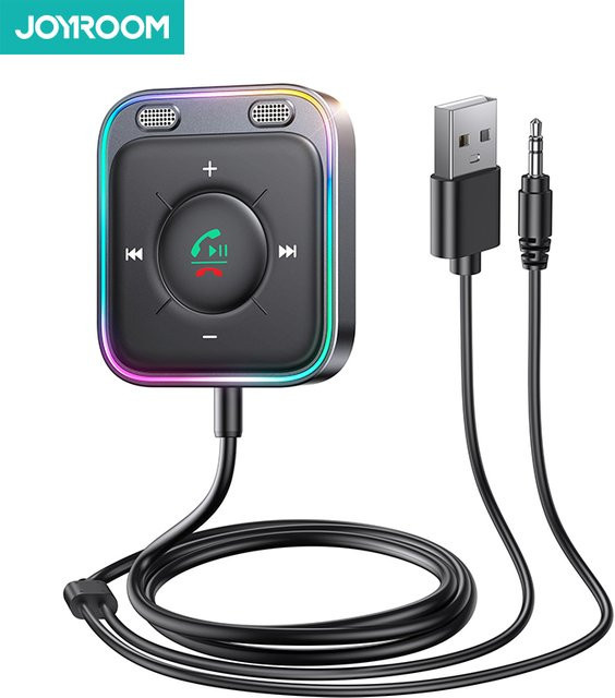 Joyroom Bluetooth 6.0 Auto-Adapter mit Dual-Mikrofonen und ENC Geräuschunterdrückung, Schwarz, 3,5mm AUX Anschluss - Bild 1