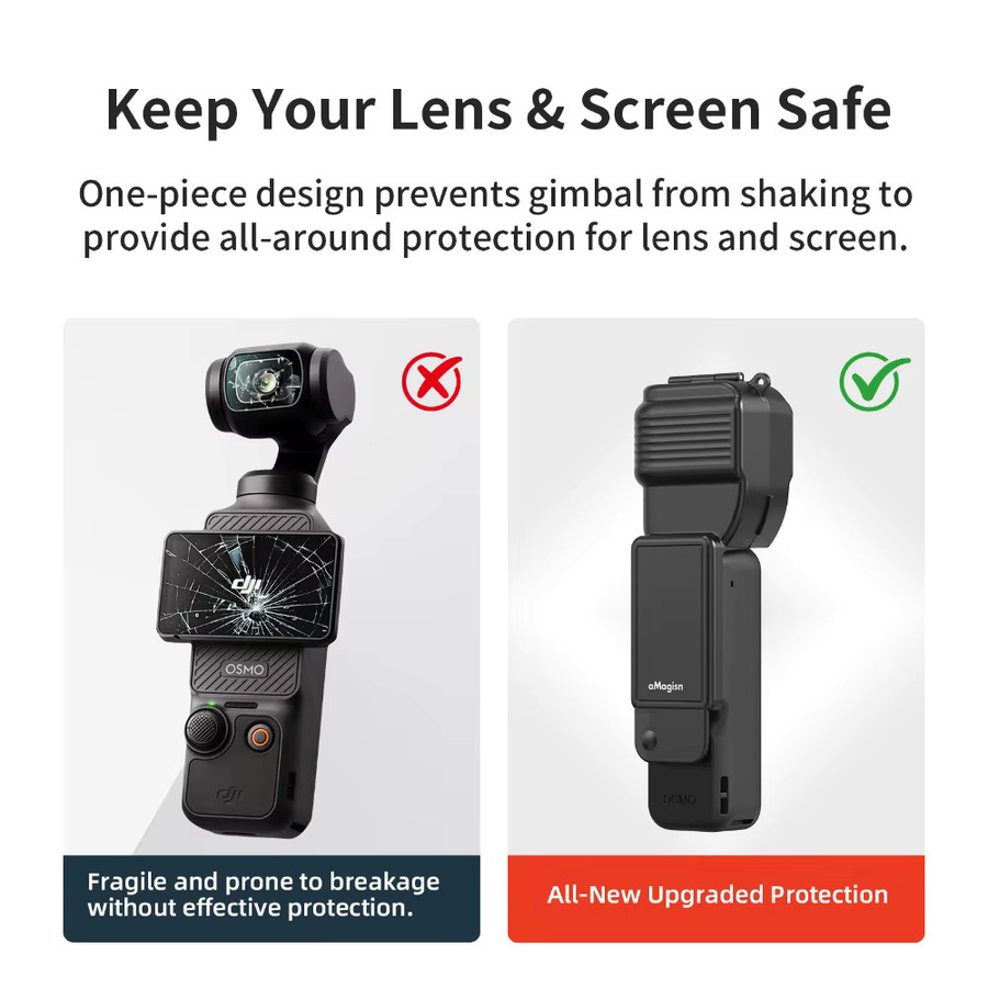 aMagisn Schutzhülle für DJI Osmo Pocket 4 Kamera-Gimbal und Touchscreen in Schwarz, kratzfest und sturzsicher - Bild 2