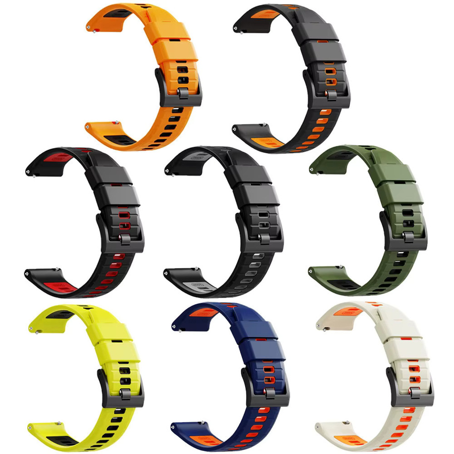 QCTOG Uhrenarmband Silikon, 24mm, Schwarz, Unisex - Bild 3