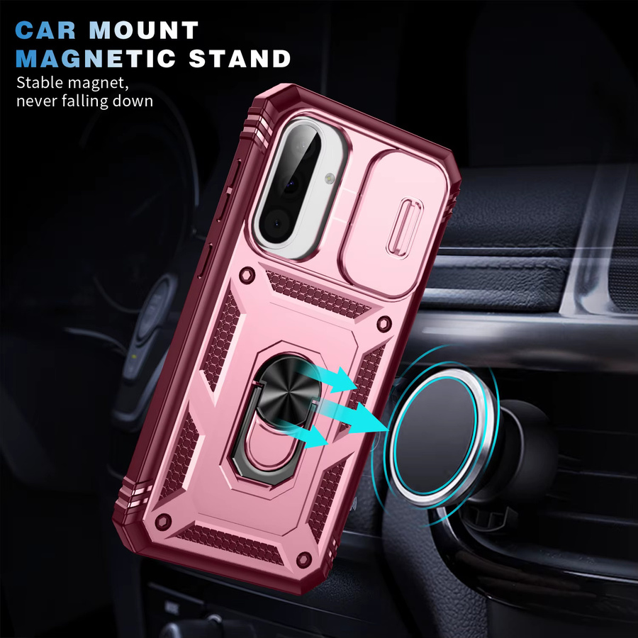 Magnetische Ringhalter-Hülle für Samsung Galaxy A56 A55 A54 A53 A52 A36 A35 A34 A33 mit 360 Grad drehbarem Ring und Kamera-Slide-Cover-Schutz in Pink oder Green - Bild 6