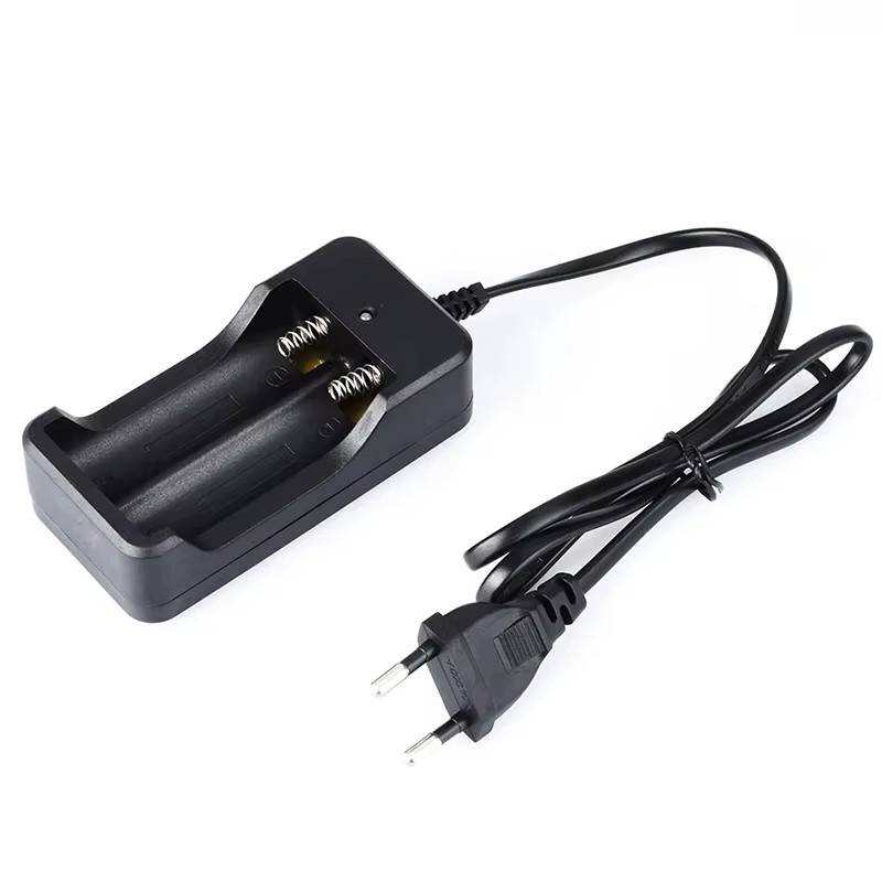 VORTNGLE Dual Slots 18650 Li-Ionen-Akkuladegerät mit EU-Stecker in Schwarz - Bild 2