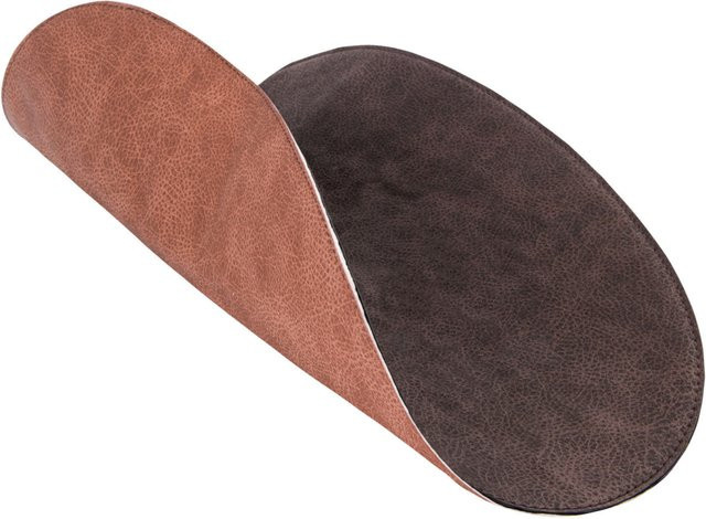 ERWIN M. Tischset Shana organisch aus Kunstleder, oval, braun/rostbraun, 6er Pack, B: 30 cm, L: 45 cm - Bild 1