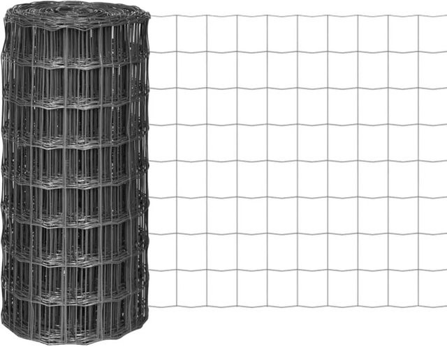 vidaXL Eurozaun aus Stahl mit PVC-Beschichtung in Grau, B: 10 m, H: 0,8 m - Bild 1