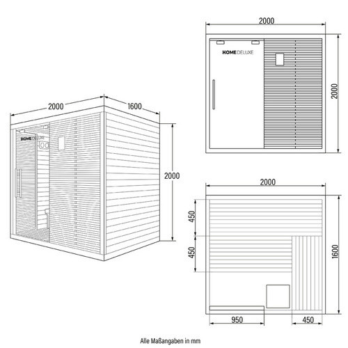 HOME DELUXE Sauna NEOLA aus Tannenholz in Beige mit Infrarotfunktion, B: 200 cm, H: 200 cm, T: 160 cm - Bild 2