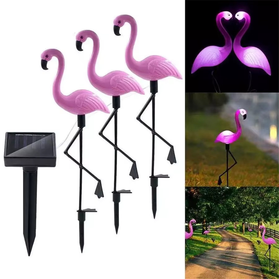 PAMNNY 3-in-1 Solar-Gartenleuchte Flamingo Pink mit Dämmerungssensor als wasserdichte Solar-Wegbeleuchtung für den Außenbereich - Bild 3
