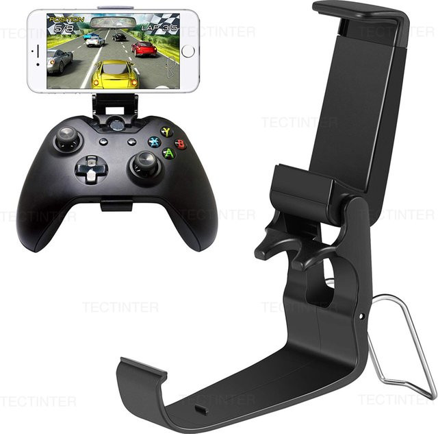 TECTINTER Mobile Handy Halterung für Xbox One S und Xbox One Slim Controller in Schwarz mit Clip für Samsung S8 und S9 - Bild 1