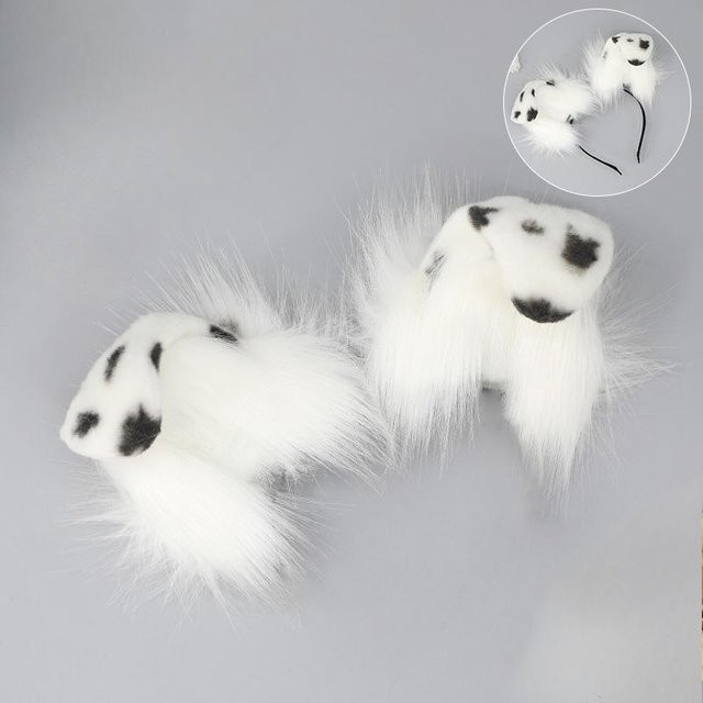 YIRAN Plüsch-Katzenohren Haaraccessoire, Weiß, One Size - Bild 1