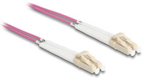 Delock 88086 Glasfaser LWL Anschlusskabel Multimode OM4, 1x LC auf 1x LC, Violett, Länge: 0,5 m - Bild 1