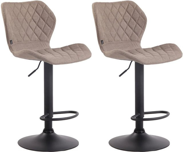 CLP 2er Set Barhocker Cork in Taupe/Schwarz mit Stoffbezug und 360 Grad Drehsitz - Bild 1