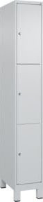 C+P Schließfachschrank Classic PLUS mit Füßen, 1 Abteil, Farbe Lichtgrau, H x B x T: 195 x 30 x 50 cm - Bild 1
