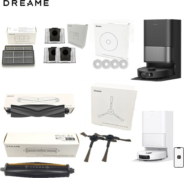 Dreame L40s Ultra AE/L40s Ultra CE Zubehör Set mit Seitenbürste, Gummi-Hauptbürste, Haarbürste, Filter, Mopp und Staubbeuteln - Bild 1