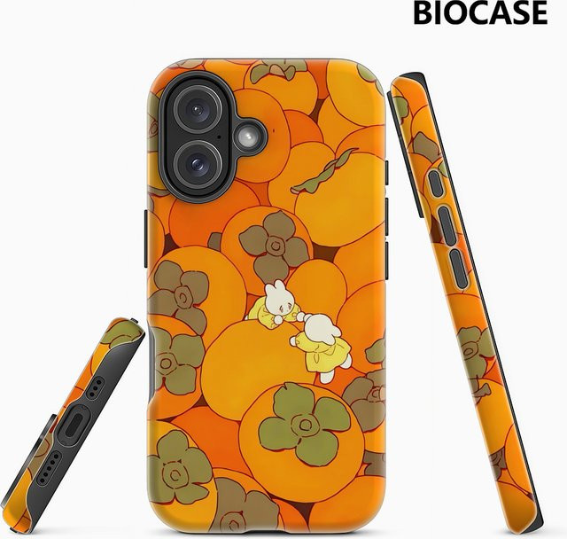 Persimmon Party Magnetische Handyhülle für iPhone 17 16 15 14 13 Pro Max Plus in Orange, Robuste Einzel- und Doppelschicht-Schutzhülle - Bild 1