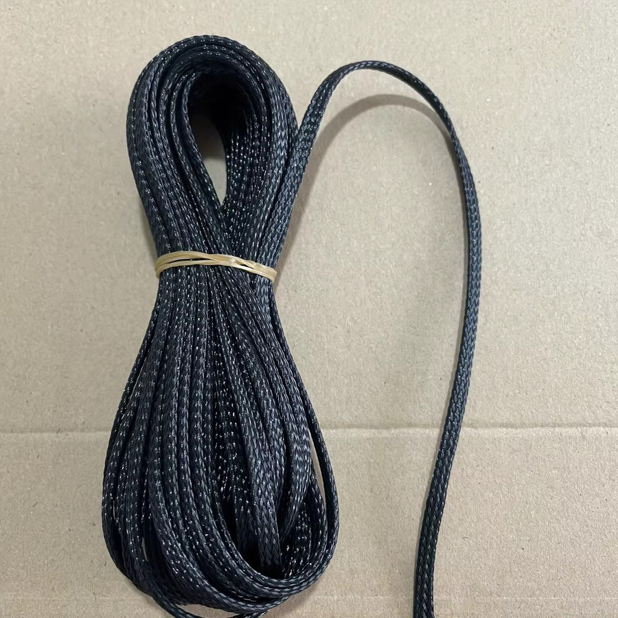 Schwarze isolierte Geflechtummantelung aus PET für Kabel- und Leitungsschutz, 10 Meter Länge - Bild 5