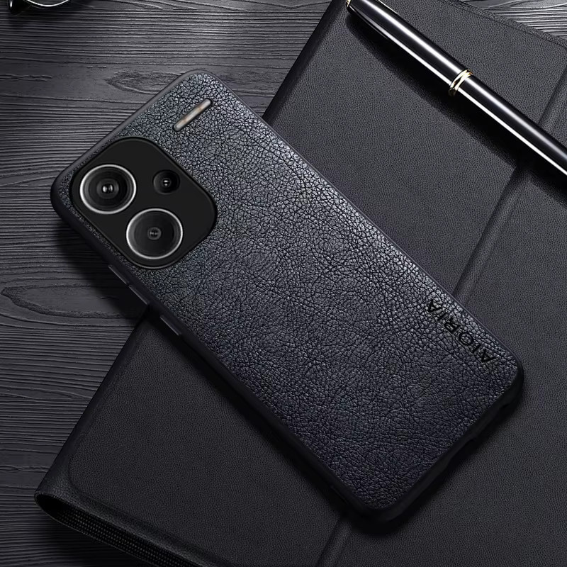 Xiaomi Business Lederhülle für Redmi Note 13 Pro Plus, Redmi Note 13 Pro 4G und 5G in Braun - Bild 1