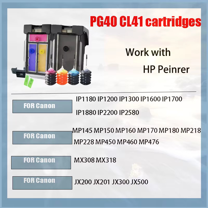 Vilaxh Nachfüllbare Tintenpatrone PG-40 CL-41 für Canon Pixma MP140 MP150 MP160 MP180 MP190 MP210 MP220 MP450 MP470 Multicolor - Bild 2