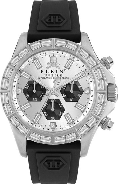 Philipp Plein Chronograph, Quarz, Edelstahl, Silber, Silikon, 43 mm, Herren - Bild 1