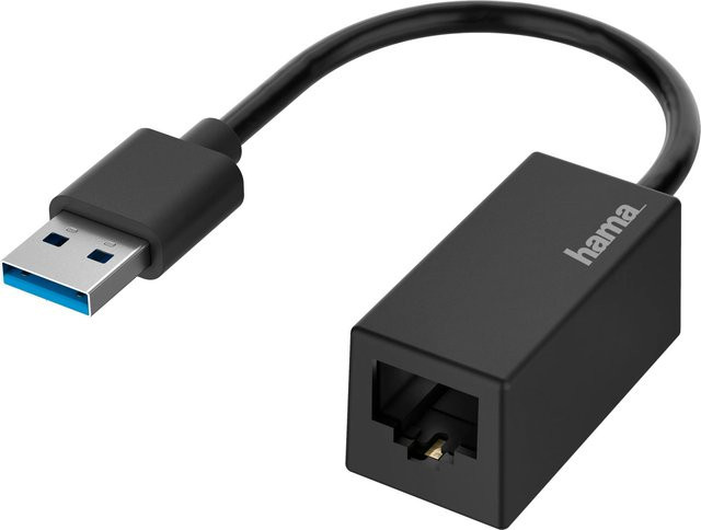 Hama USB 3.2 Gen 1 Netzwerk-Adapter auf Gigabit Ethernet LAN Schwarz - Bild 1
