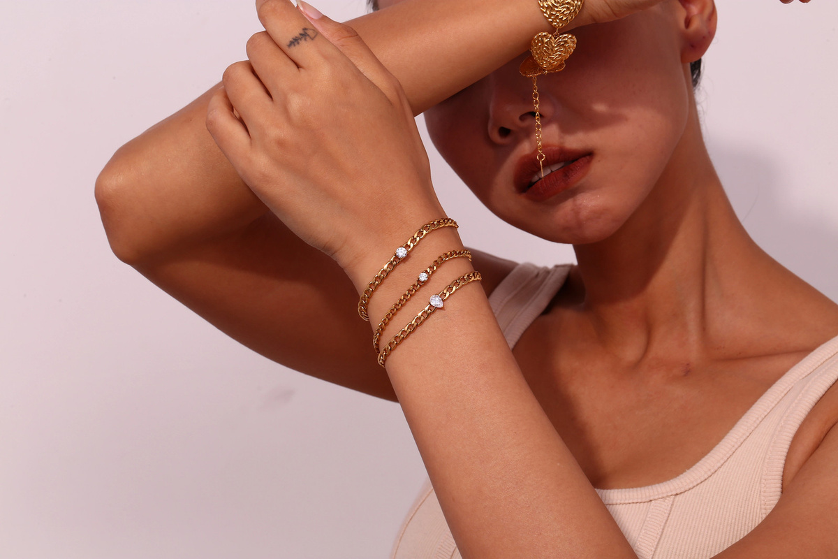 E.B.belle Kettenarmband, Zirkon, Edelstahl, Damen - Bild 3