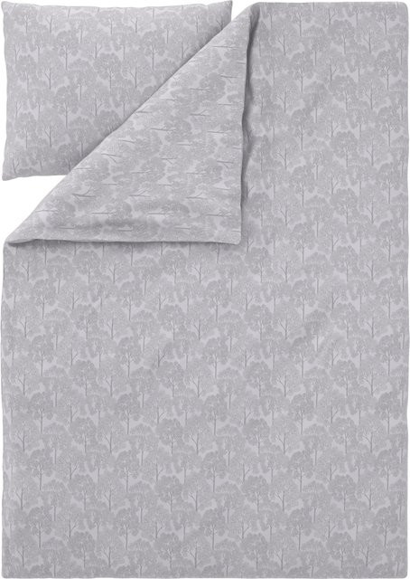 LIVARNO Mako-Satin Bettwäsche Set Grau, Wendebettwäsche aus Baumwolle mit Kissenbezug, B/H: 155 x 220 cm und 80 x 80 cm - Bild 1