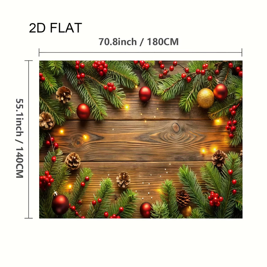 DUTRIEUX Weihnachtstischdecke aus Polyester mit Tannenzapfen- und Beeren-Design, rechteckig, Braun - Bild 3