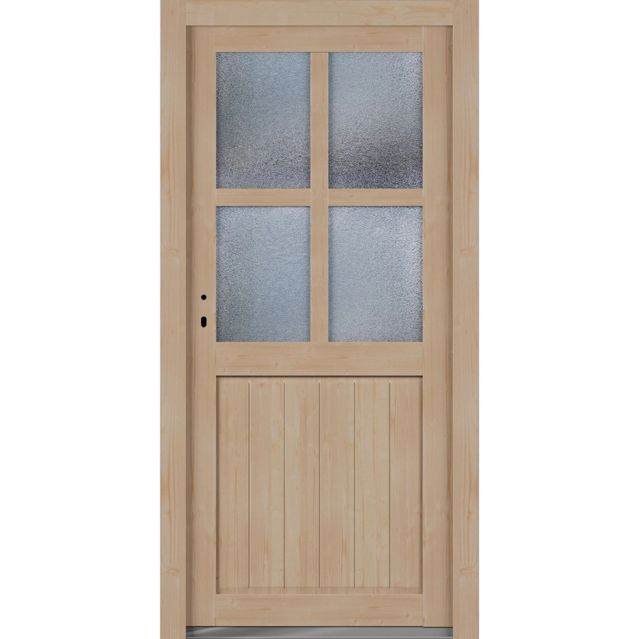 Roro Nebeneingangstür OHE 1007 Fichte mit Glaseinsatz, Farbe Braun/Beige, B: 98 cm, H: 198 cm, DIN L - Bild 2
