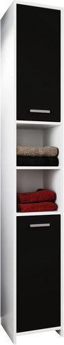 VCM Hochschrank Zalo mit offenen Regalfächern in Weiß/Schwarz, B/H/T: 30,4 x 180 x 30 cm - Bild 1