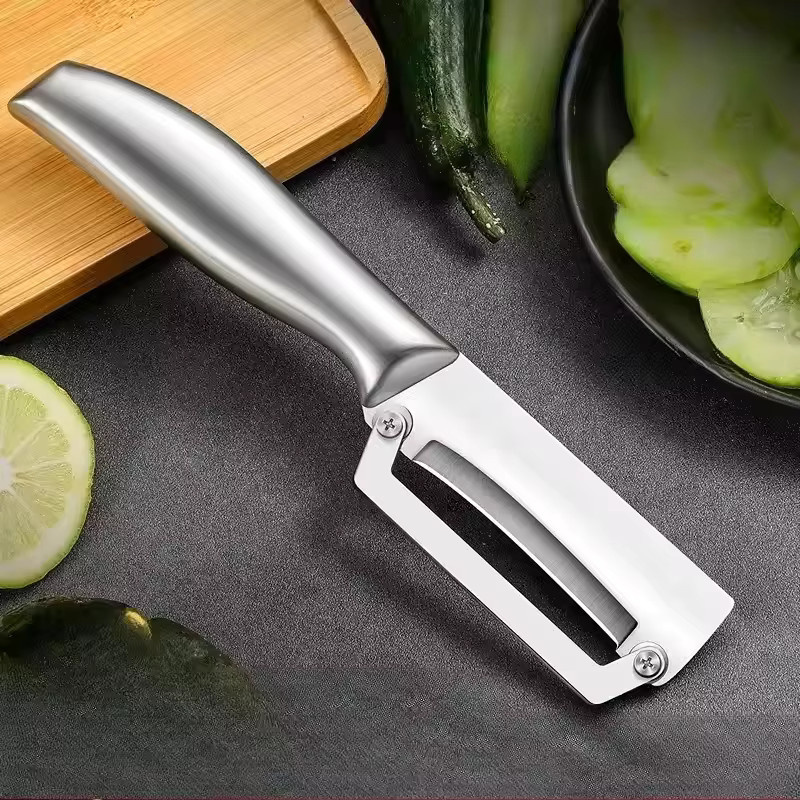 Kitchya Multipurpose Edelstahl Sparschäler in Silber für Kartoffeln, Melonen und Obst - Bild 4