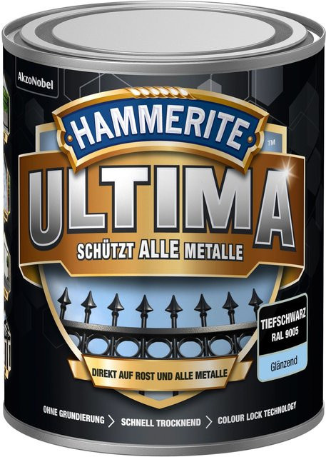 Hammerite Ultima Premium Metall-Schutzlack glänzend Tiefschwarz 750 ml - Bild 1