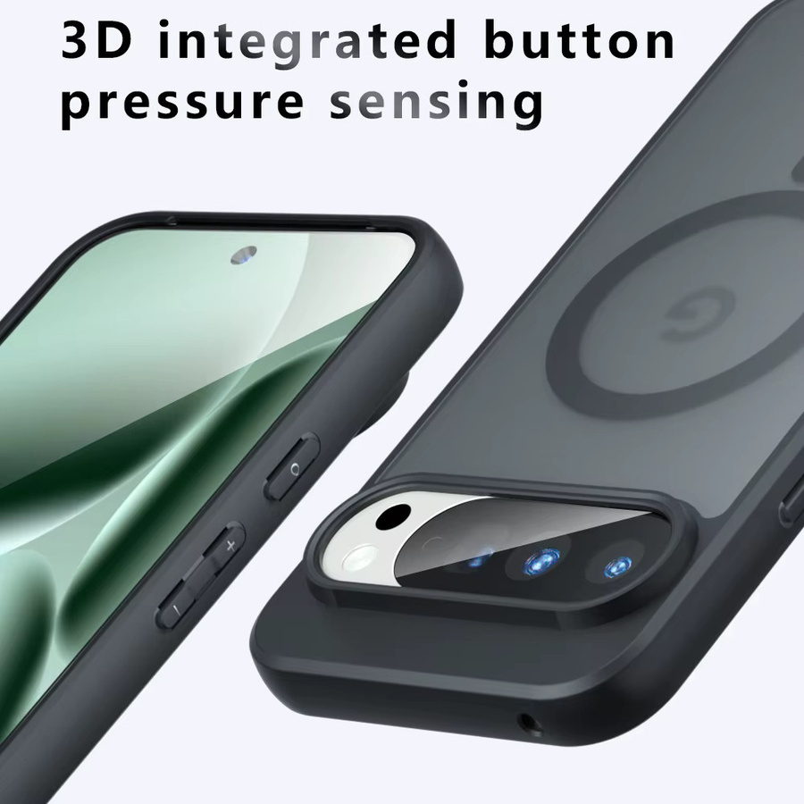 Transparente magnetische Handyhülle mit Airbag-Sturzschutz für Google Pixel 10 A, 9 Pro XL, 8, 7 und 6 A Pro, matt und hautfreundlich - Bild 2