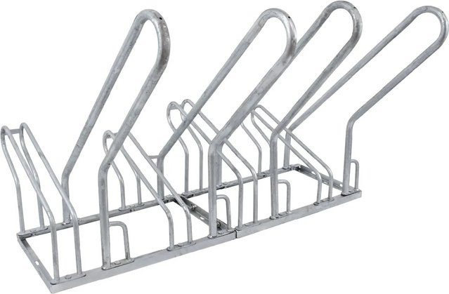 TRUTZHOLM Fahrradständer für 4 Fahrräder aus Stahl in Silber, B/T/H: 140 x 40 x 83 cm - Bild 1