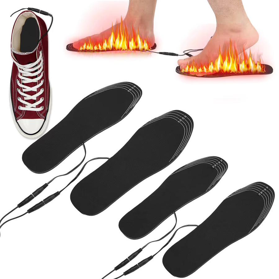 TMISHION USB beheizte Einlegesohlen für Outdoor-Sportarten, Schwarz - Bild 4