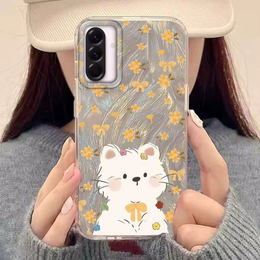 FunYudas Luxus Handyhülle mit Cartoon TV Katze Design für Samsung Galaxy A56 A55 A57 A07 A17 A25 A35 A26 A54 A15 A13 A36 A14 A34 A12 A16 in Schwarz - Bild 3