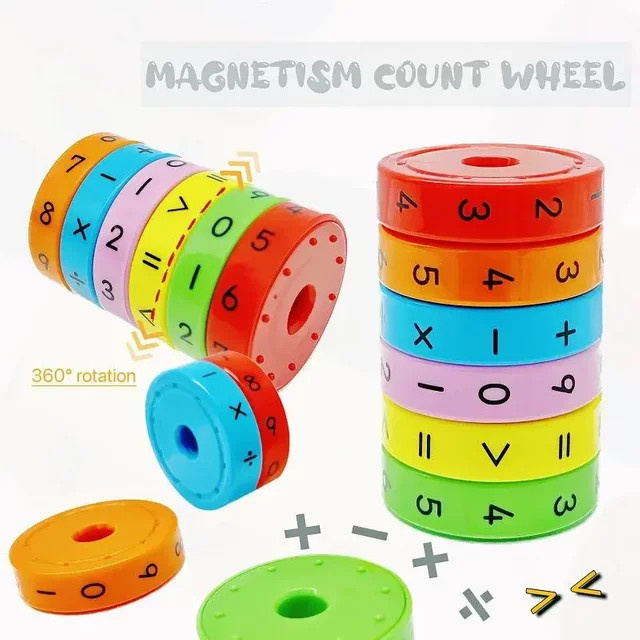 Haifeng Mathematik Ziffern Zylinder, Lernspielzeug, Bunte Ringe - Bild 1