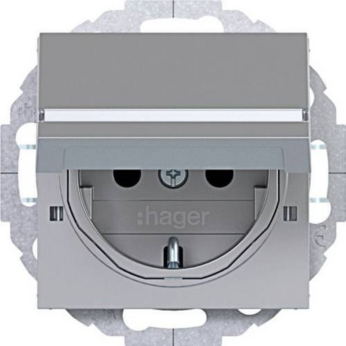 Hager Schutzkontakt-Steckdose Titan in Grau WAS1214TA - Bild 1