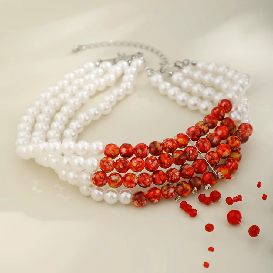 SHIXIN Halskette, Perle, Silber, Damen, Halloween - Bild 3