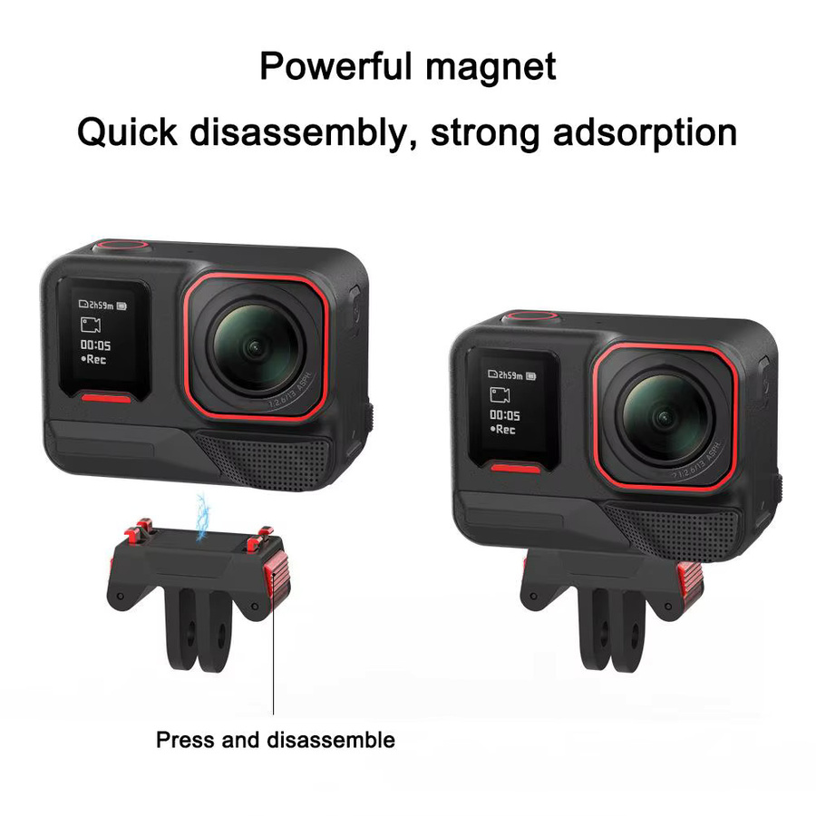 Insta360 Quick Release Magnetische Adapter Basis Halterung für Insta360 Ace und Insta360 X5 in Schwarz - Bild 5