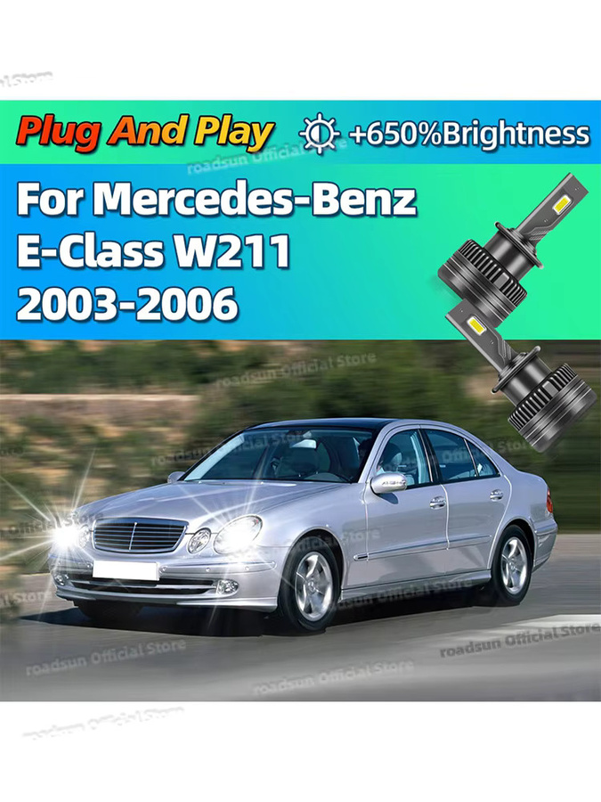Roadsun LED-Scheinwerfer D2S Xenon HID Ersatzlampen für Mercedes Benz E-Klasse W211 mit integriertem Lüfter - Bild 6