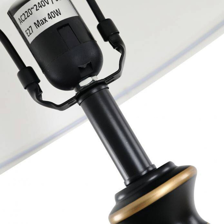 HOMCOM Stehlampe aus Metall und Stoff in Schwarz-Weiß mit 3 E27 Fassungen, B/T/H: 38 x 38 x 158 cm - Bild 2