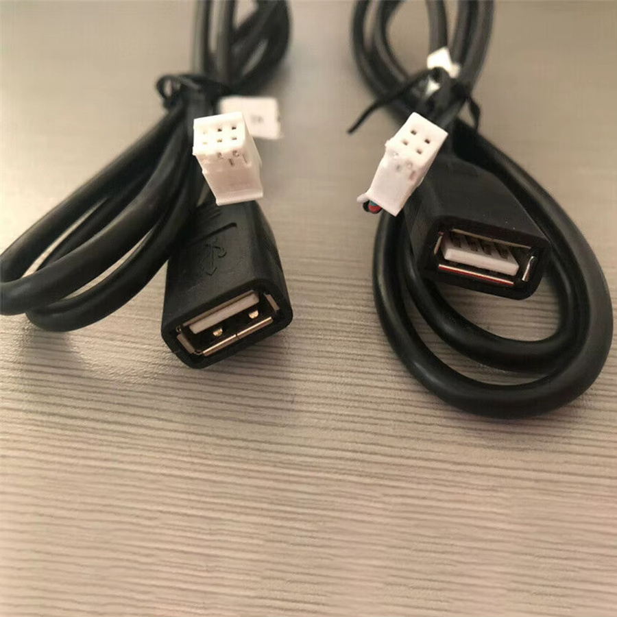 HP USB-C Verlängerungskabel-Adapter Set mit 4-Pin und 6-Pin Stecker für Autoradio-Anschlüsse, Schwarz, 2 Stück - Bild 4