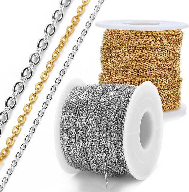 Ailimi Halskettenkette Edelstahl, goldfarben, 10 Meter - Bild 1