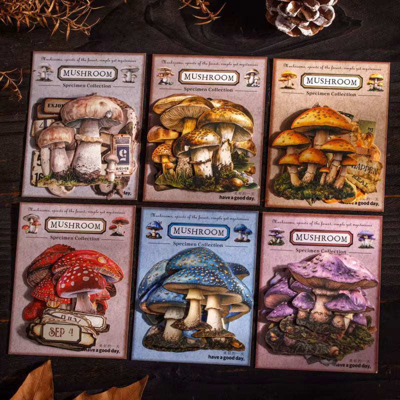 25 dekorative Pilz-Aufkleber aus Papier für Scrapbooking und DIY-Projekte, Mehrfarbig - Bild 3